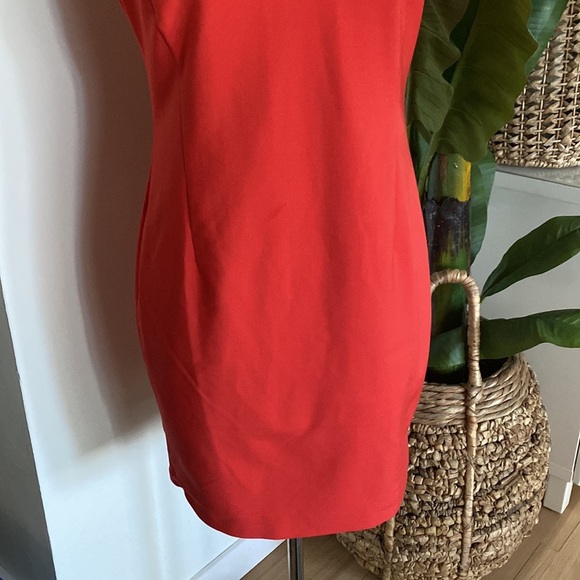 Zara Orange Sleeveless Dress Mid-Length - Picture 3 of 9